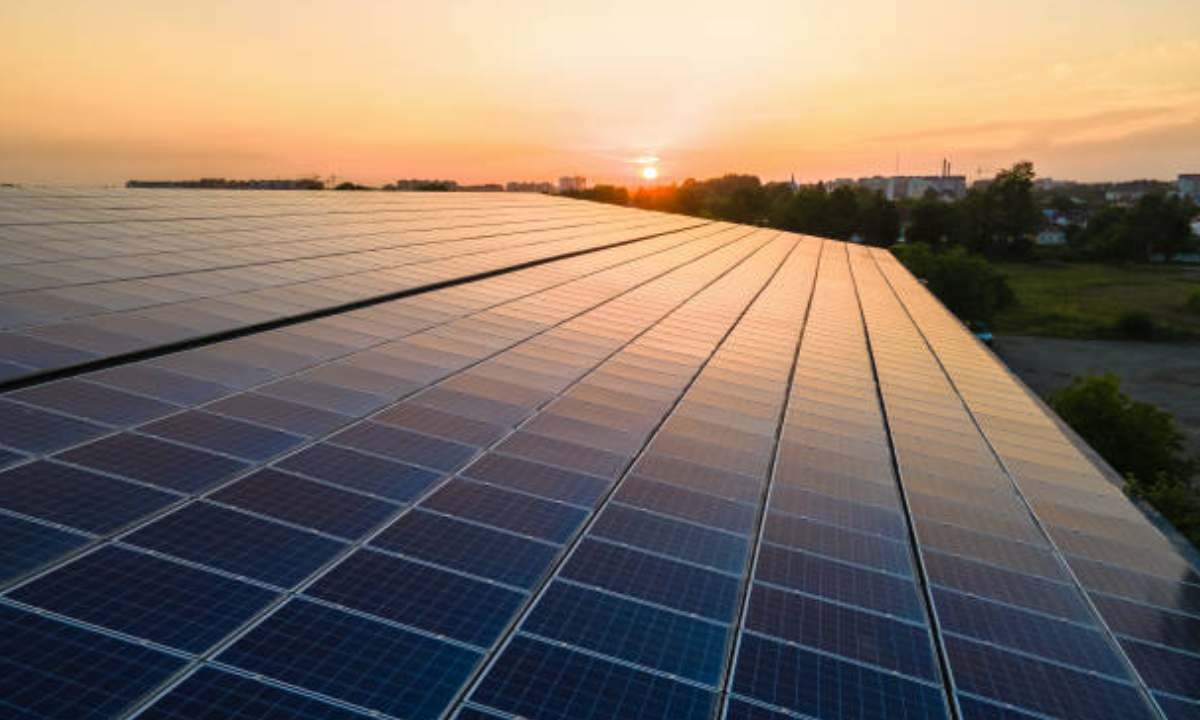 Solar panels in a mall