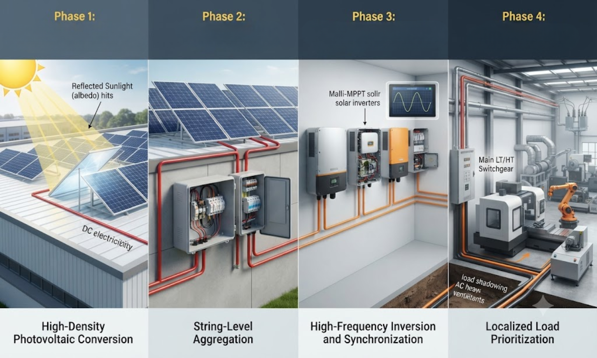 The Four Stages of Electron Routing