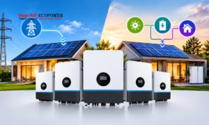 Feston hybrid inverter connected to a home solar power system.