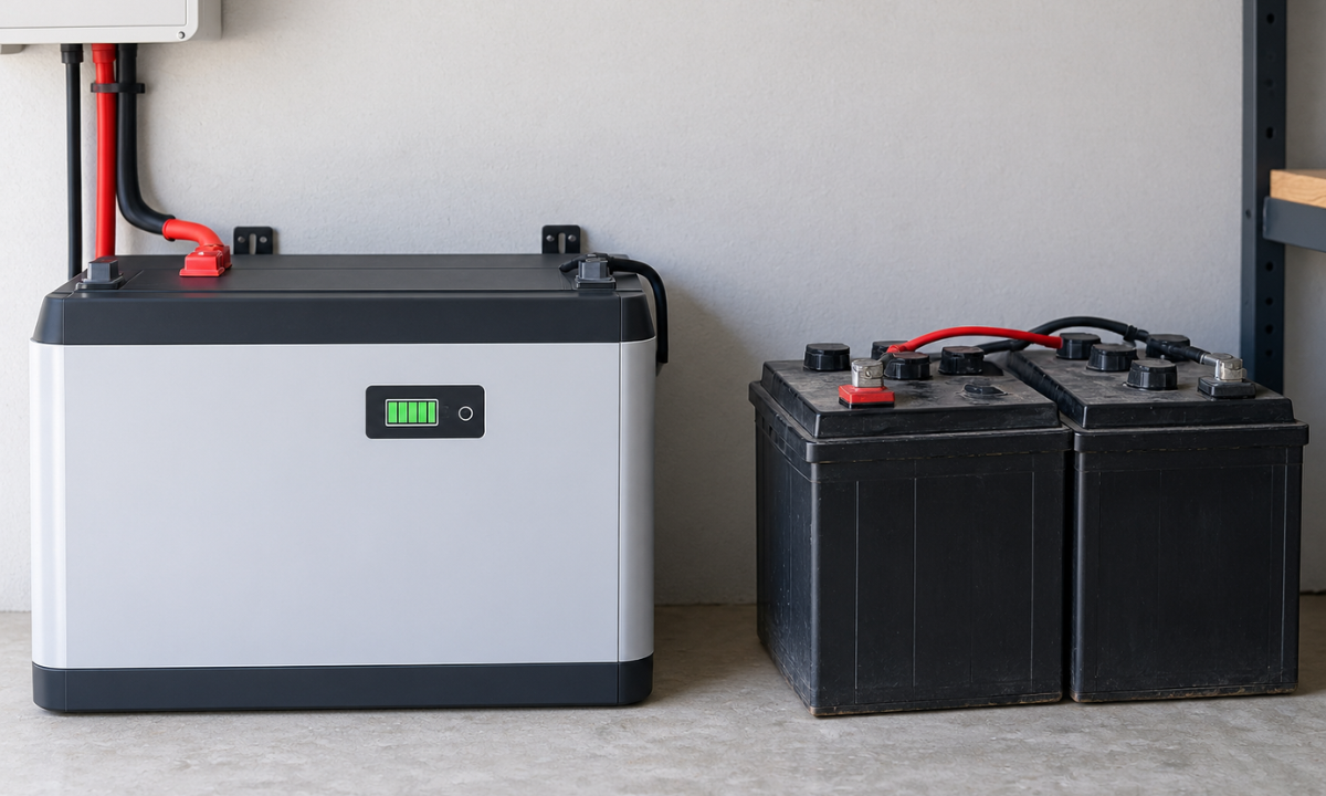 Lithium vs. lead-acid battery comparison for off-grid solar.