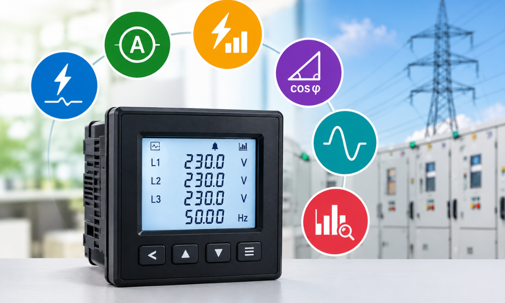 Multifunction meter for electrical power monitoring